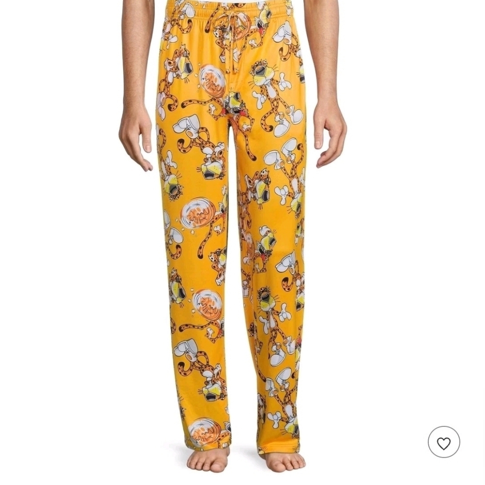Cheetos Men's Chester Cheetah Orange Allover Print Lounge Sleep Pajama Pants L